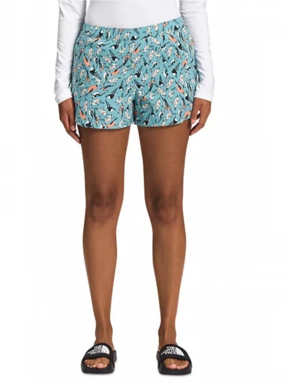 North Face Womens Class V Quick Dry Short Light Blue Bird Print Pockets Size XXL - Picture 2 of 15